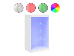 Aparador con luces LED blanco 60,5x37x100 cm