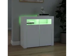 Aparador con luces LED Blanco 80x35x75 cm