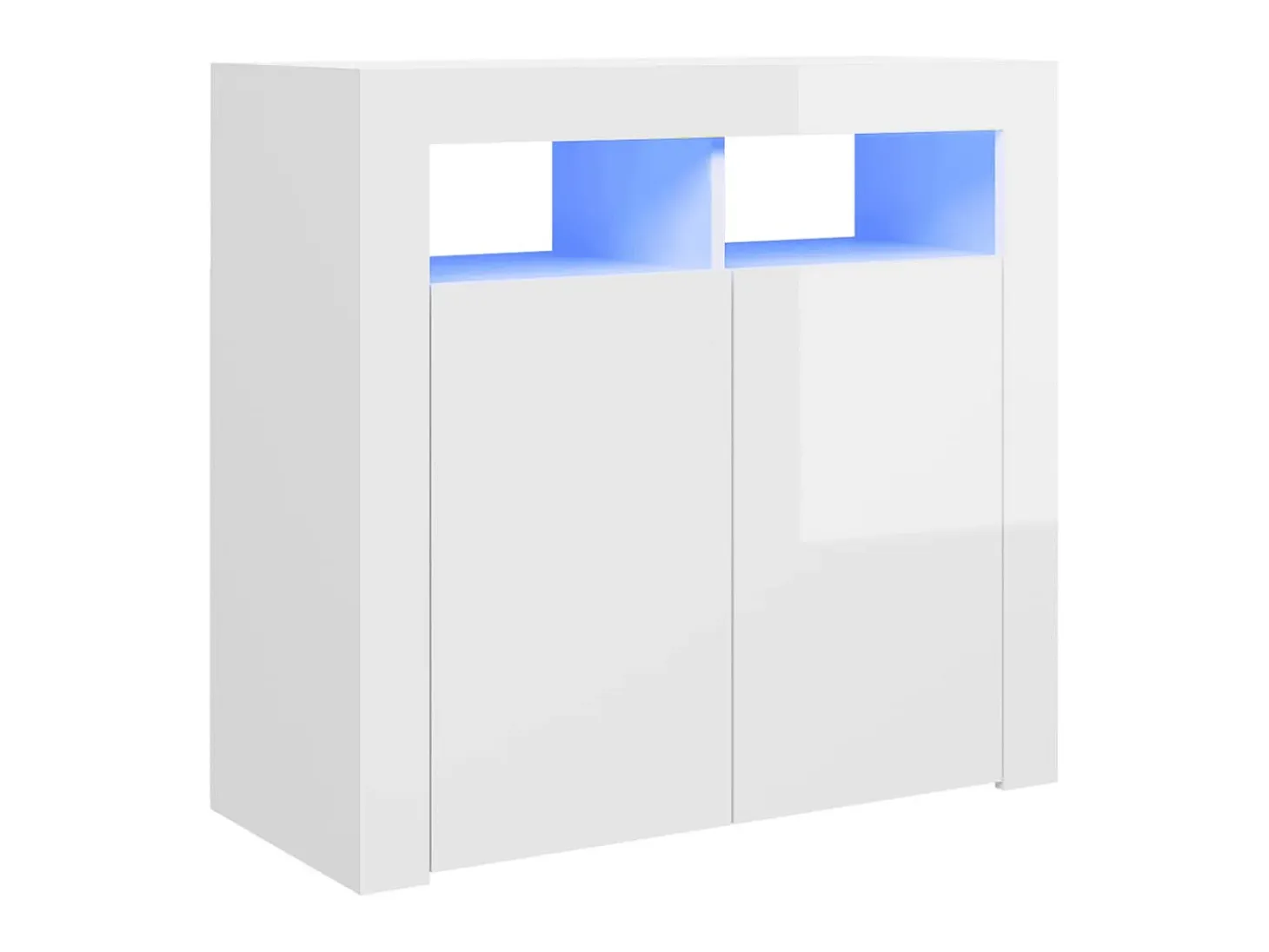 Aparador con luces LED blanco brillante 80x35x75 cm ES91902