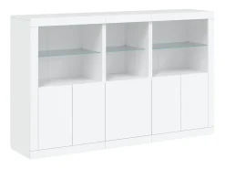 Aparador con luces LED blanco 162x37x100 cm ES363628