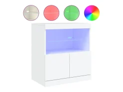 Aparador con luces LED blanco 60x37x67 cm