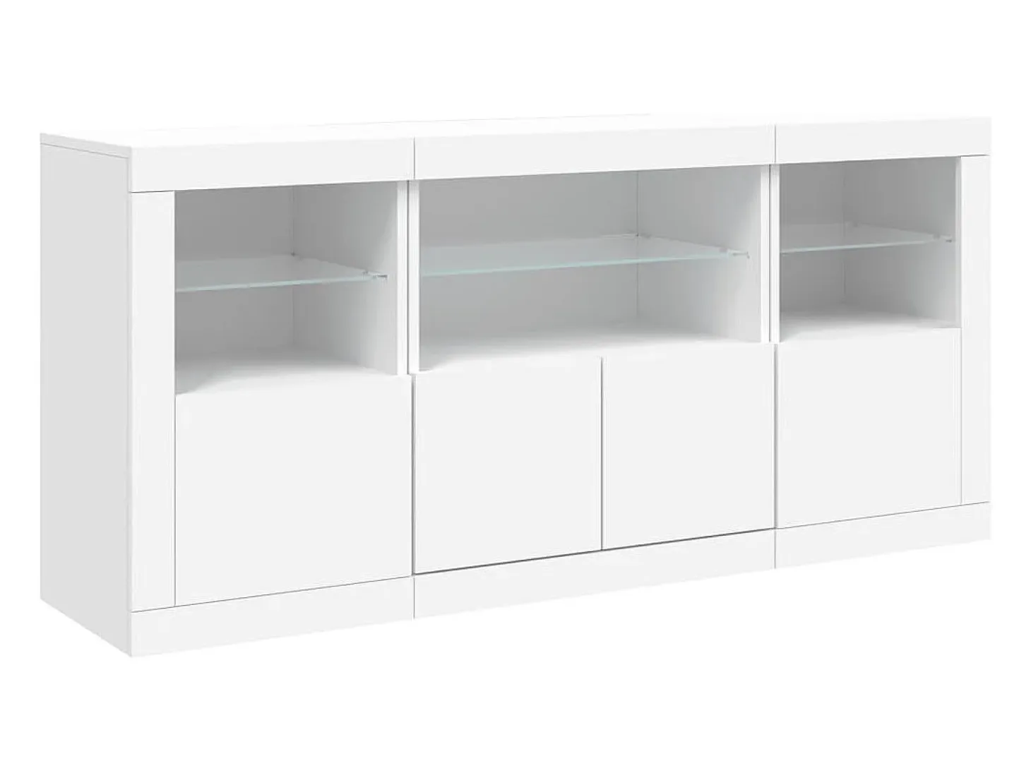 Aparador con luces LED blanco 142,5x37x67 cm