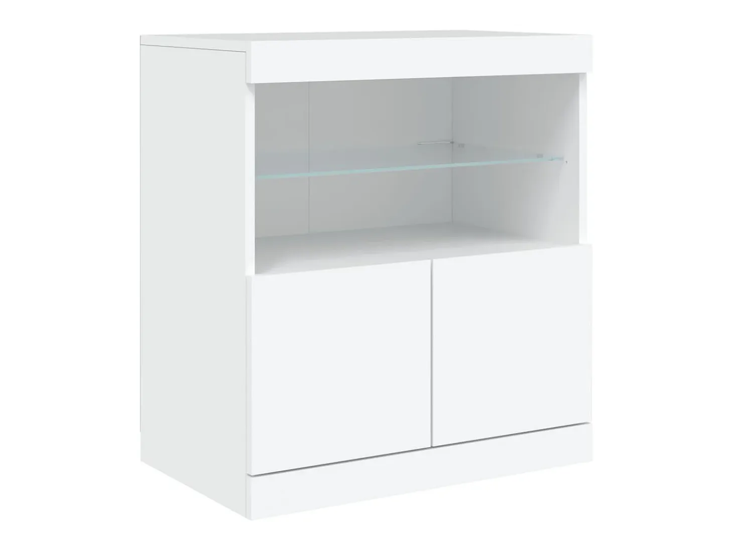 Aparador con luces LED blanco 142,5x37x67 cm