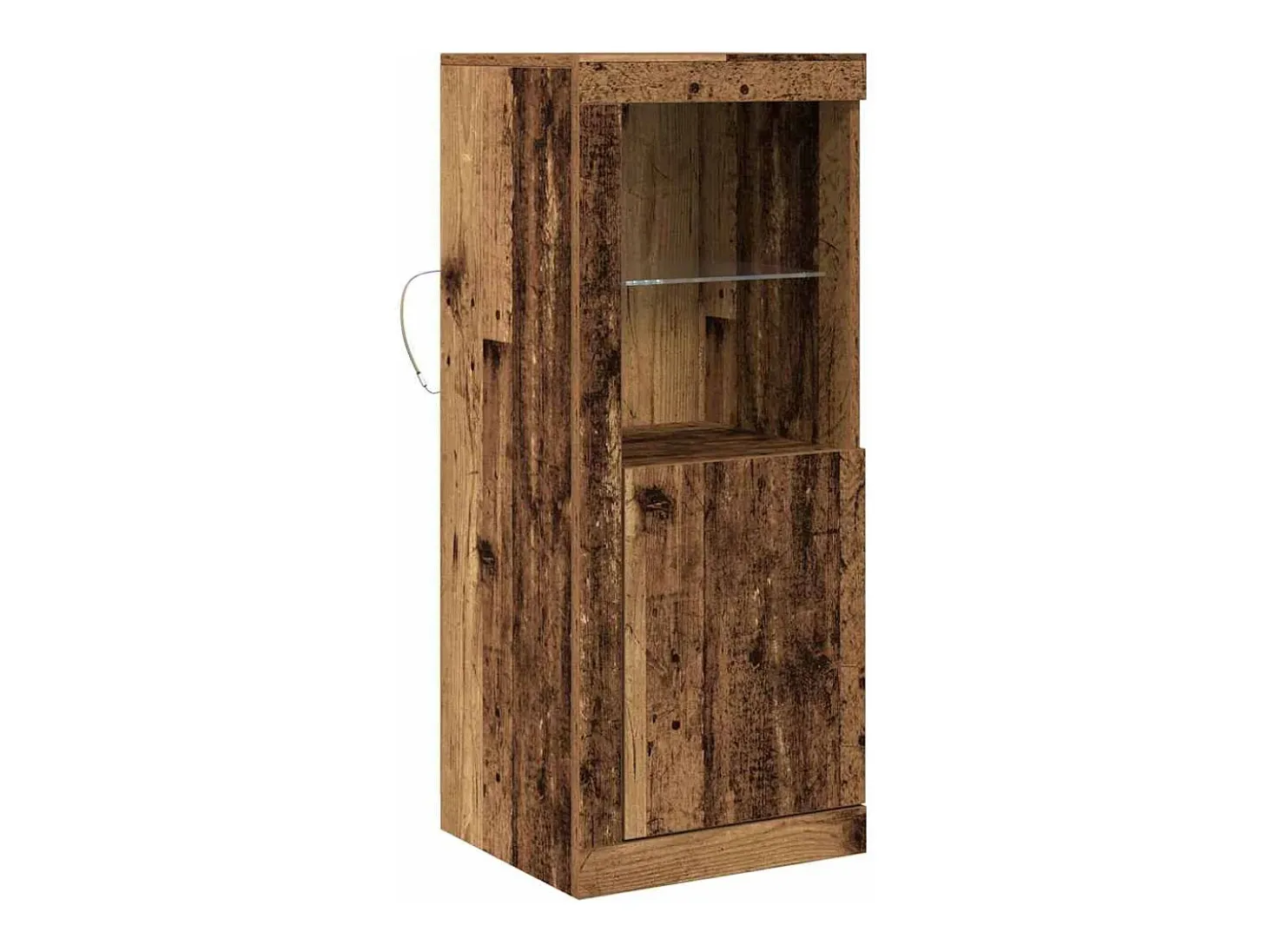 Aparador con luces LED en madera vieja 41x37x100 cm