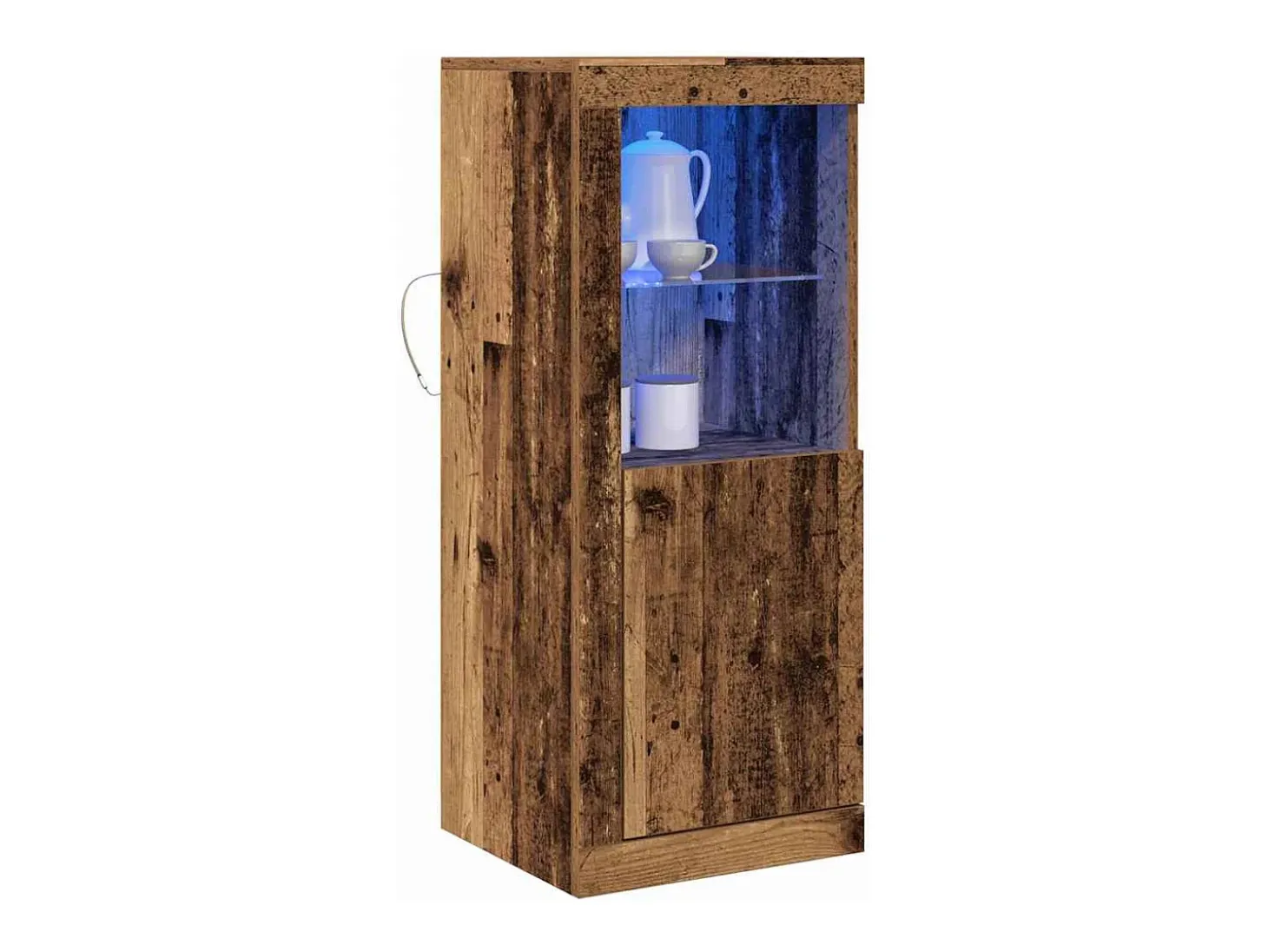Aparador con luces LED en madera vieja 41x37x100 cm