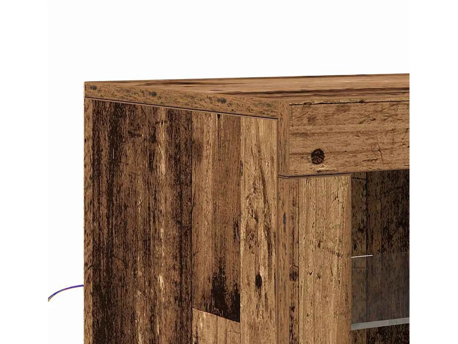 Aparador con luces LED en madera vieja 41x37x100 cm