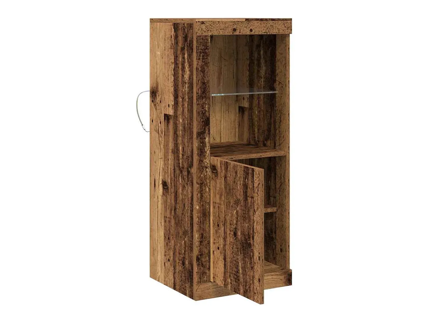 Aparador con luces LED en madera vieja 41x37x100 cm