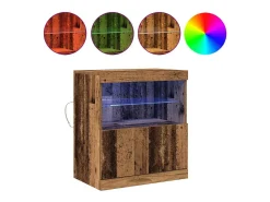 Aparador con luces LED en madera antigua 60x37x67 cm