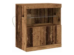 Aparador con luces LED en madera antigua 60x37x67 cm