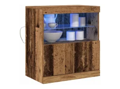 Aparador con luces LED en madera antigua 60x37x67 cm