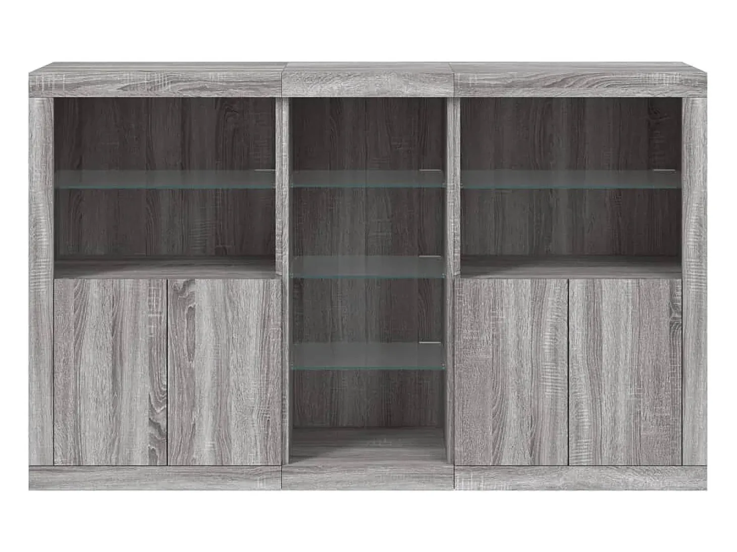 Aparador con luces LED gris Sonoma 162x37x100 cm