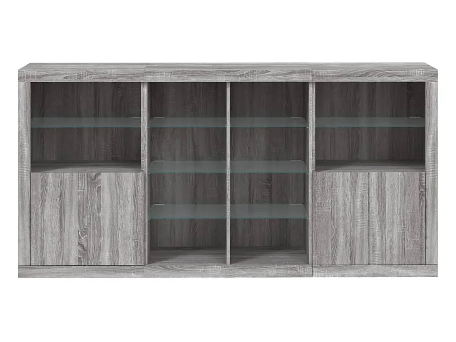 Aparador con luces LED gris Sonoma 202x37x100 cm