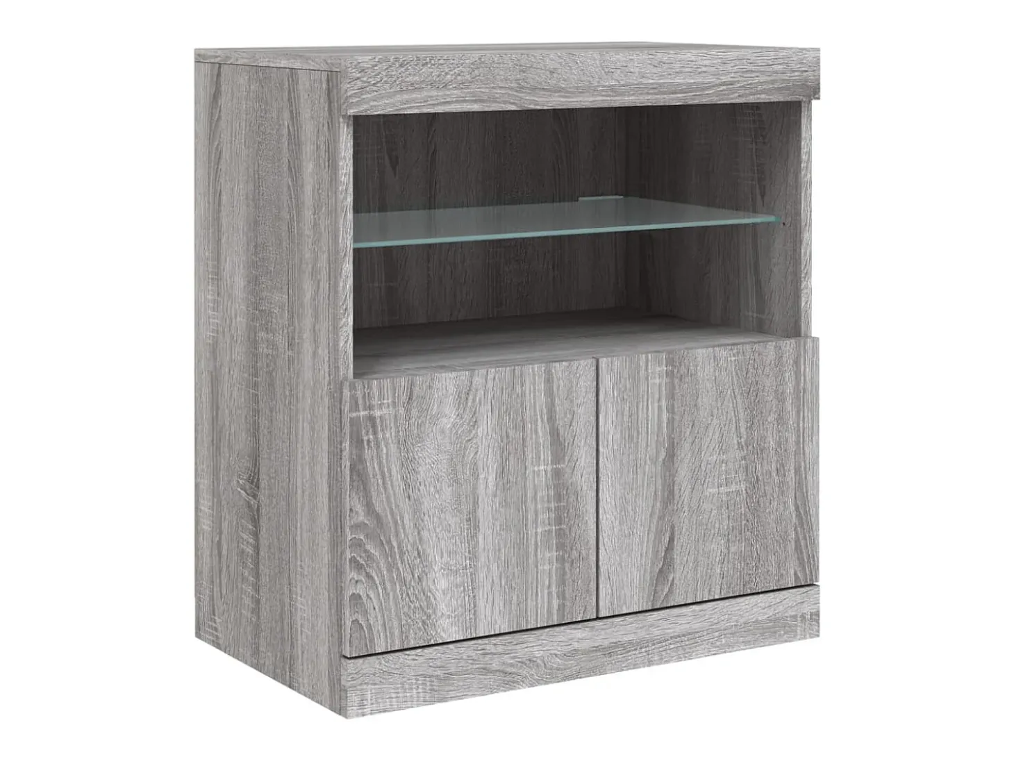 Aparador con luces LED gris Sonoma 60x37x67 cm ES819597