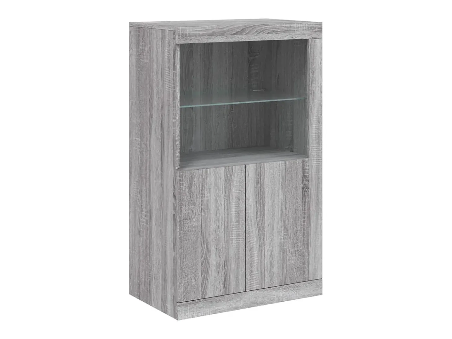 Aparador con luces LED gris Sonoma 162x37x100 cm