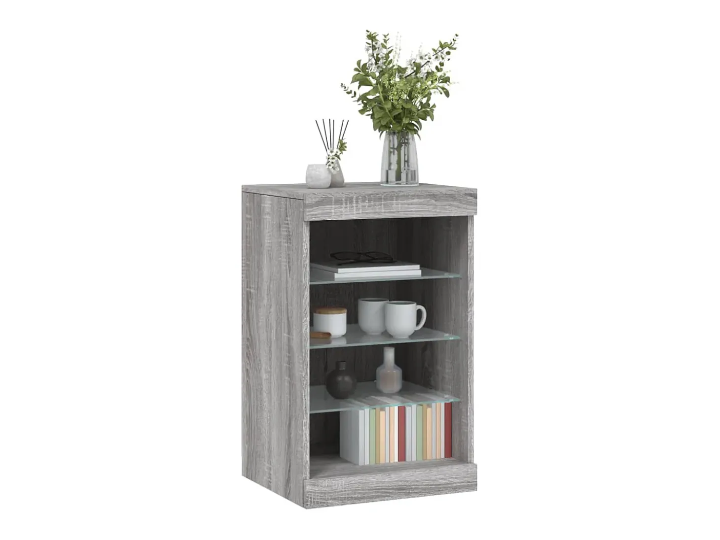 Aparador con luces LED gris Sonoma 41x37x67 cm ES425173