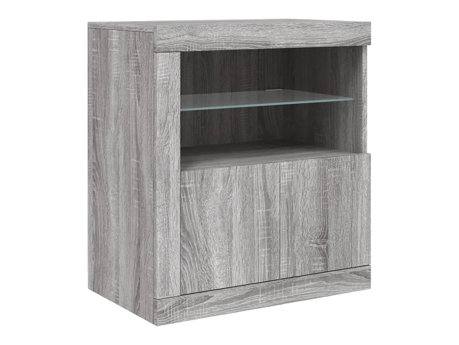 Aparador con luces LED gris Sonoma 60,5x37x67 cm