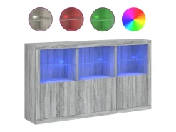 Aparador con luces LED gris Sonoma 181,5x37x100 cm
