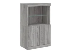 Aparador con luces LED gris Sonoma 181,5x37x100 cm