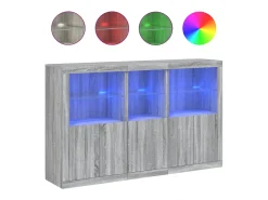Aparador con luces LED gris Sonoma 162x37x100 cm ES302339
