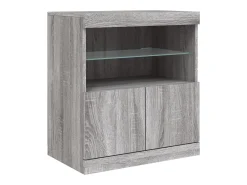 Aparador con luces LED gris Sonoma 60x37x67 cm