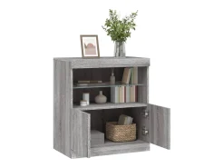 Aparador con luces LED gris Sonoma 60x37x67 cm