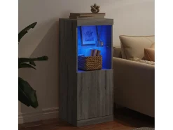 Aparador con luces LED gris Sonoma 41x37x100 cm ES290096