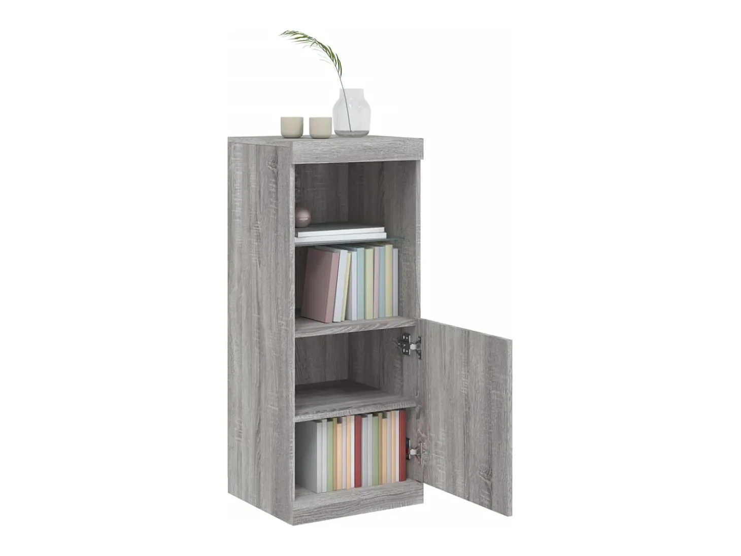 Aparador con luces LED gris Sonoma 41x37x100 cm ES290096