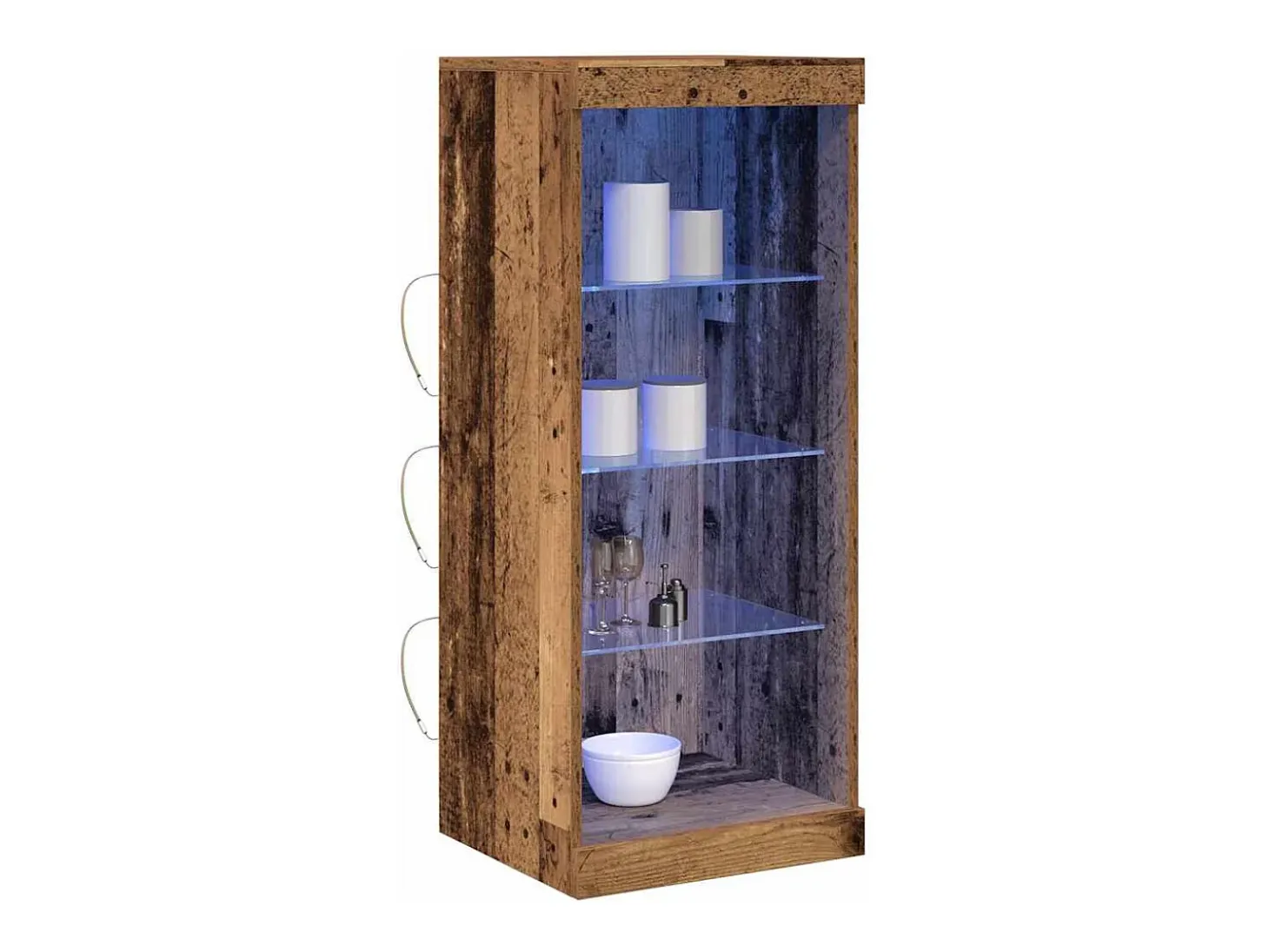 Aparador con luces LED Madera antigua 41x37x100 cm