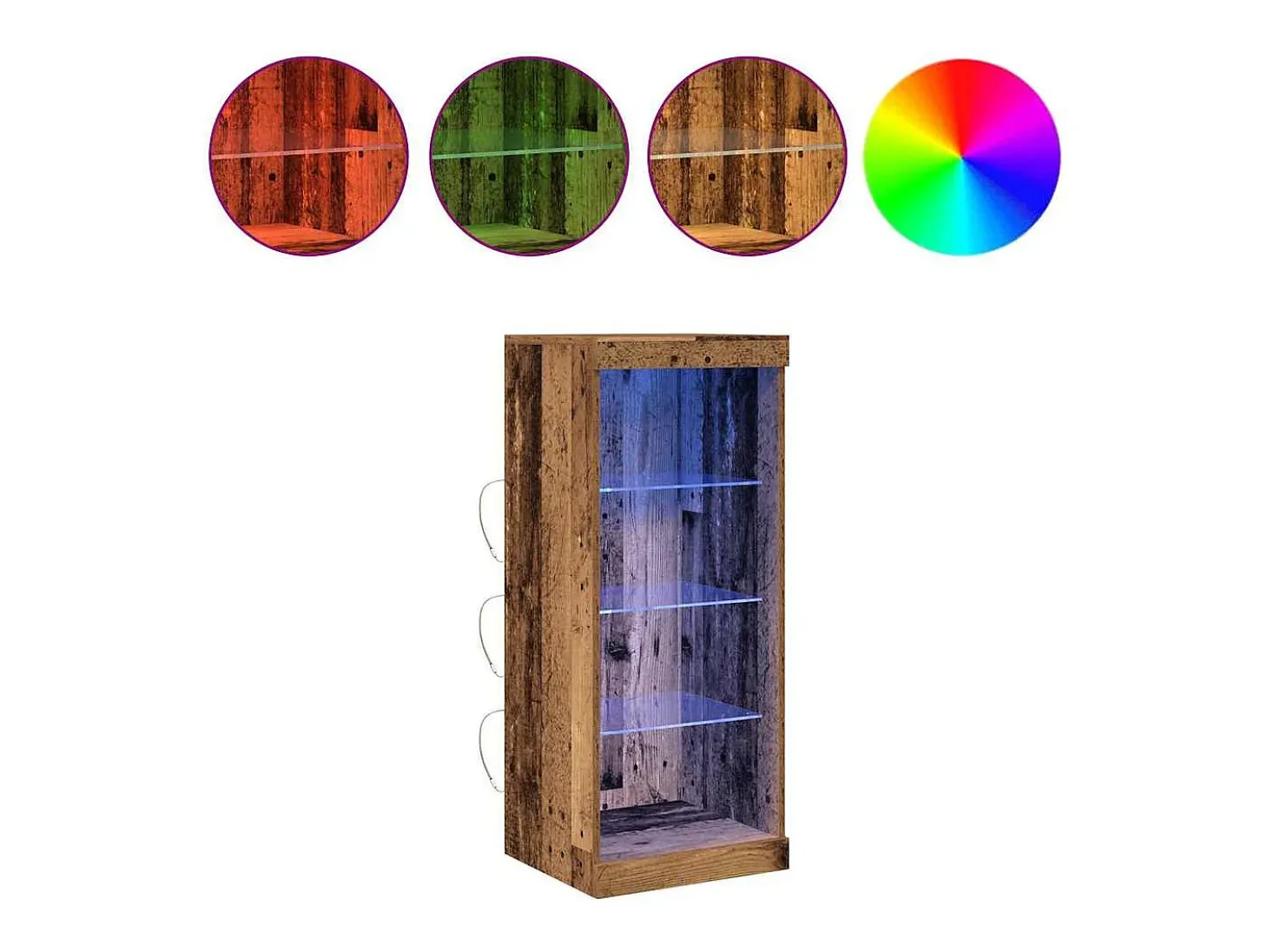 Aparador con luces LED Madera antigua 41x37x100 cm