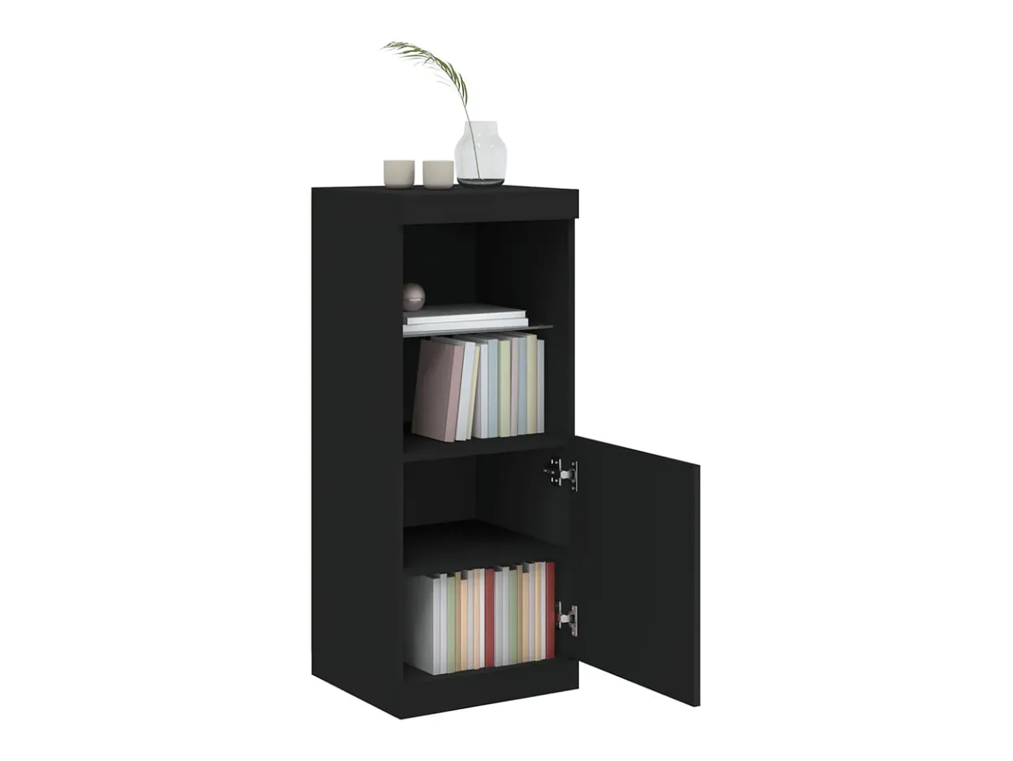 Aparador con luces LED negro 41x37x100 cm