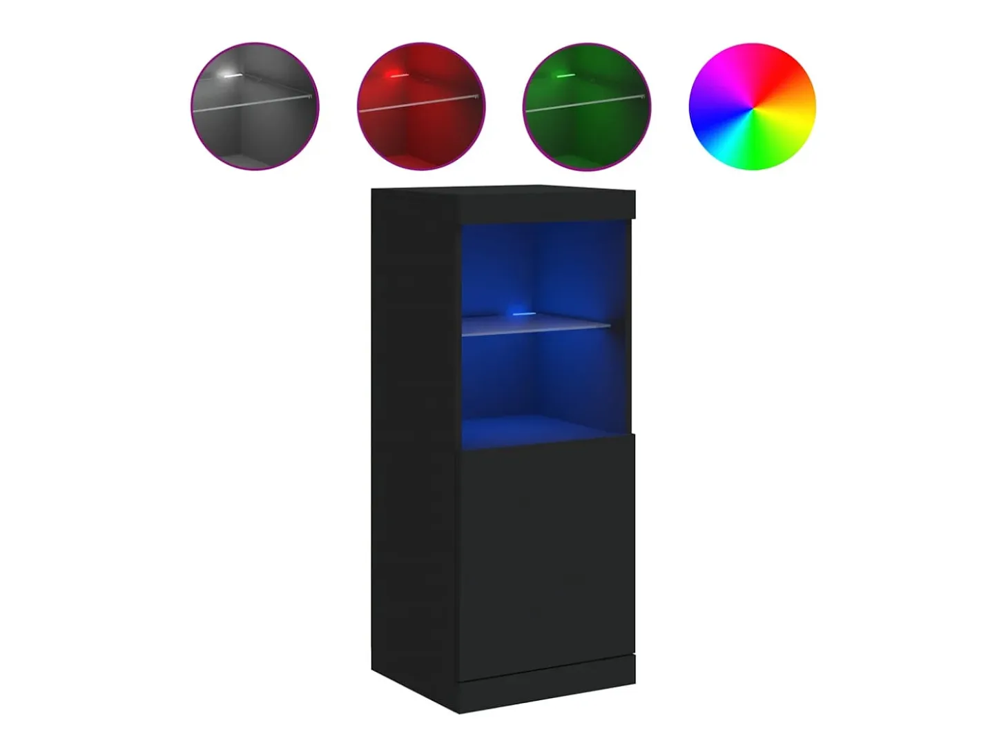Aparador con luces LED negro 41x37x100 cm