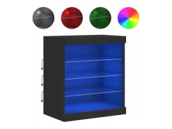 Aparador con luces LED negro 60,5x37x67 cm ES853467