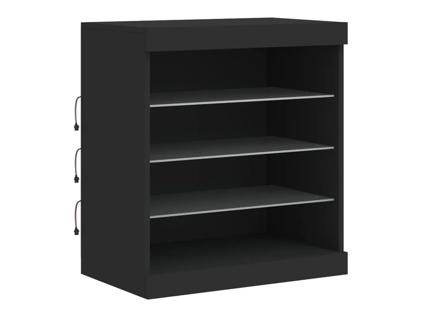 Aparador con luces LED negro 60,5x37x67 cm ES853467