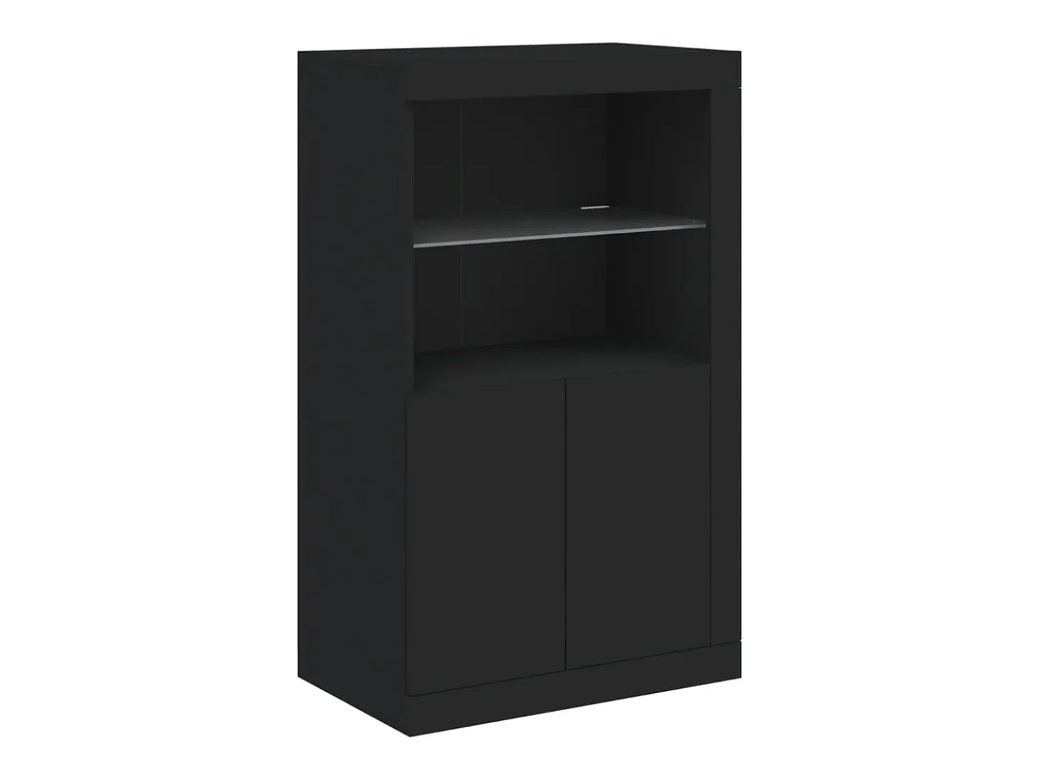 Aparador con luces LED negras 162x37x100 cm