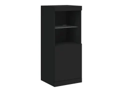 Aparador con luces LED negras 162x37x100 cm
