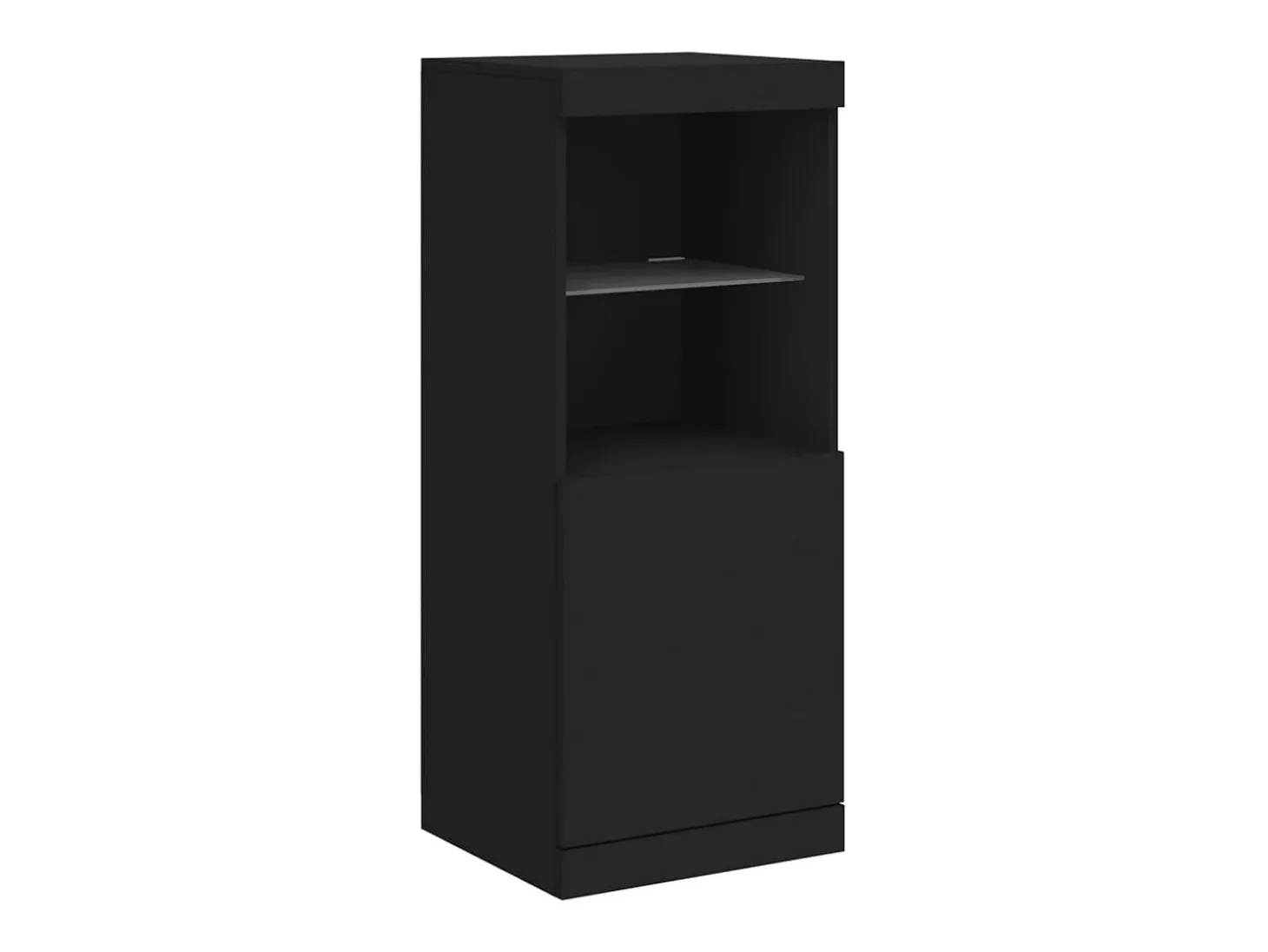 Aparador con luces LED negras 162x37x100 cm