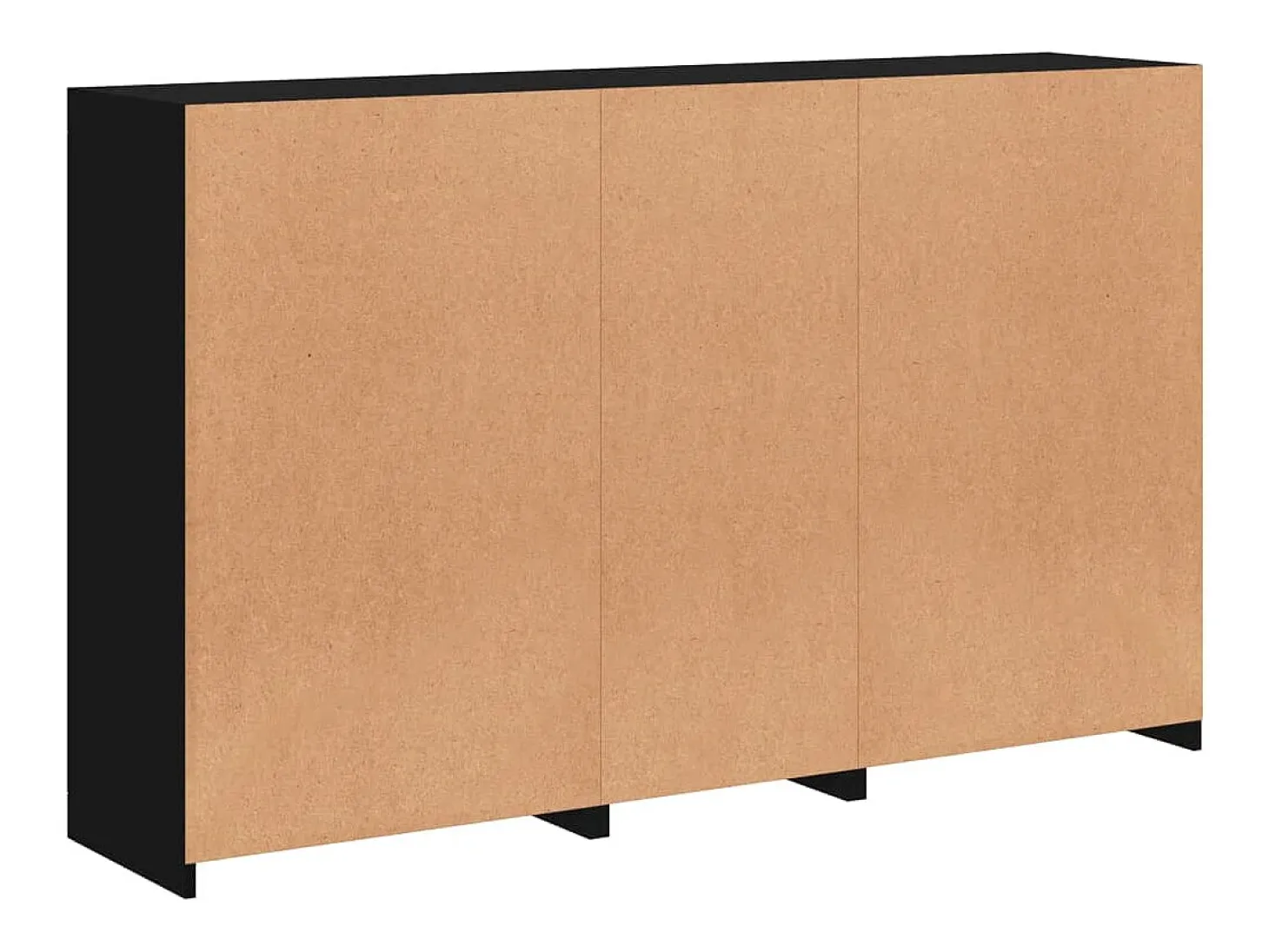 Aparador con luces LED negras 162x37x100 cm