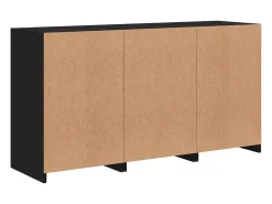 Aparador con luces LED negro 123x37x67 cm