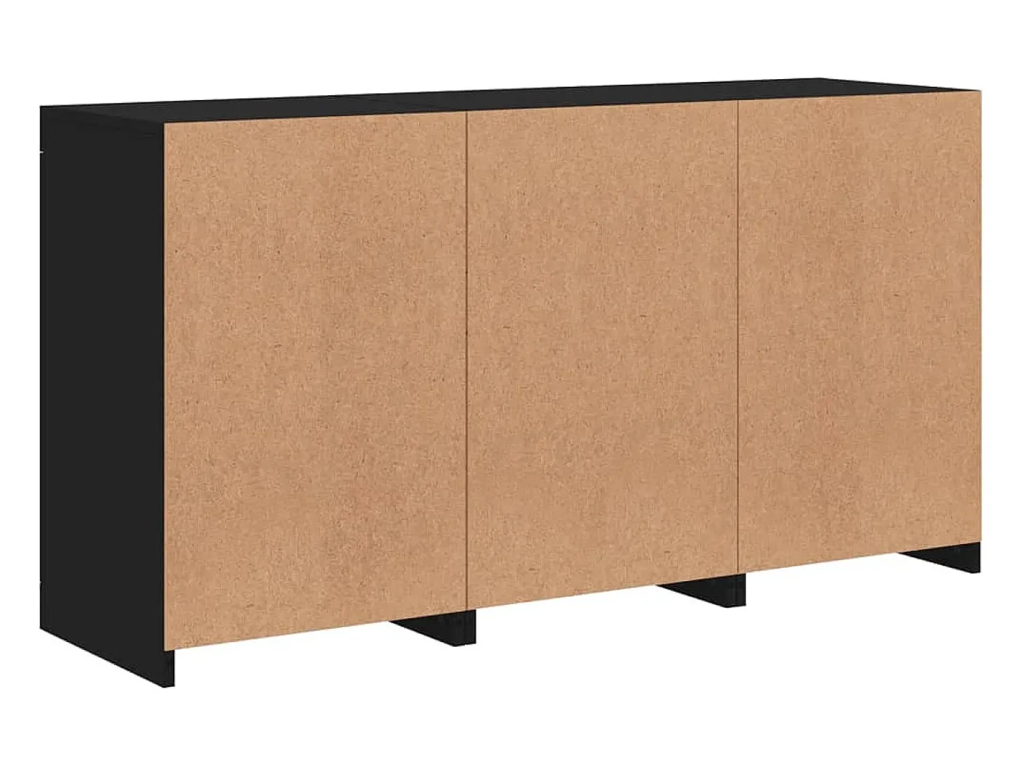 Aparador con luces LED negro 123x37x67 cm