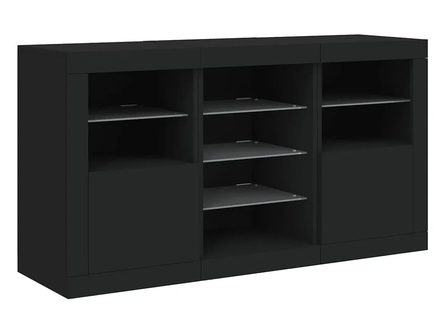 Aparador con luces LED negro 123x37x67 cm