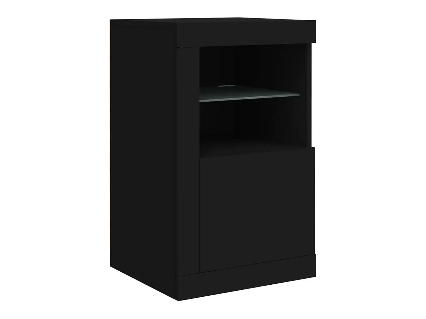 Aparador con luces LED negro 123x37x67 cm