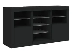 Aparador con luces LED negro 123x37x67 cm ES739400