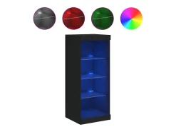 Aparador con luces LED negro 41x37x100 cm