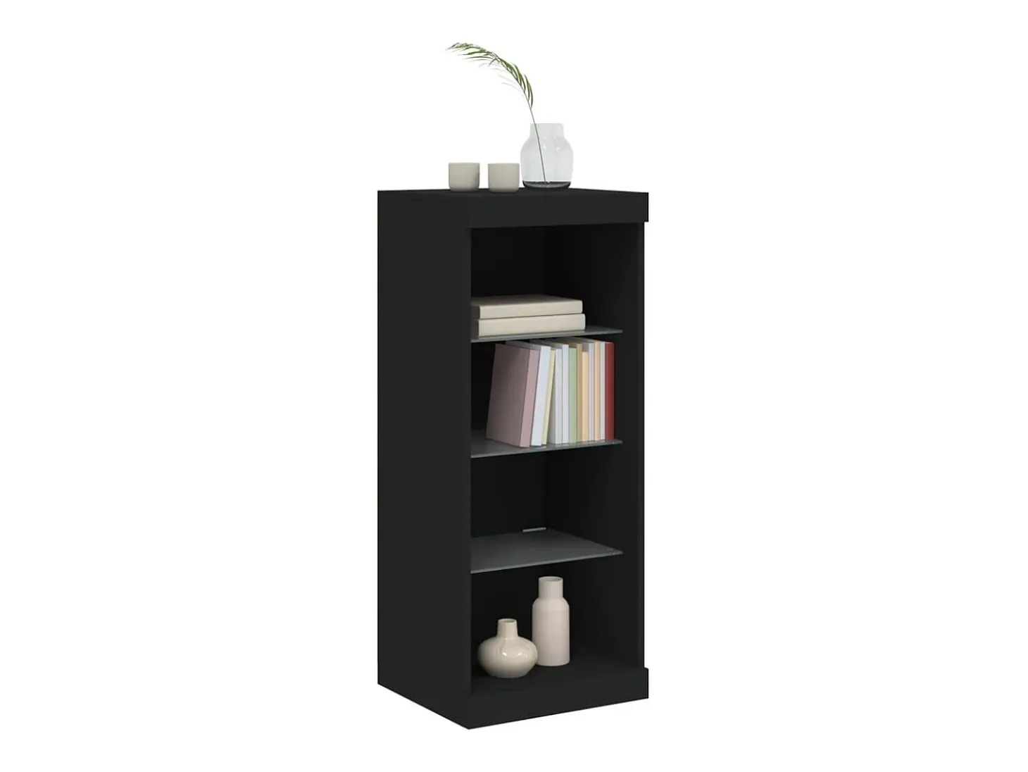 Aparador con luces LED negro 41x37x100 cm