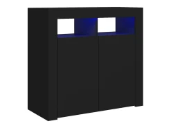 Aparador con luces LED negras 80x35x75 cm