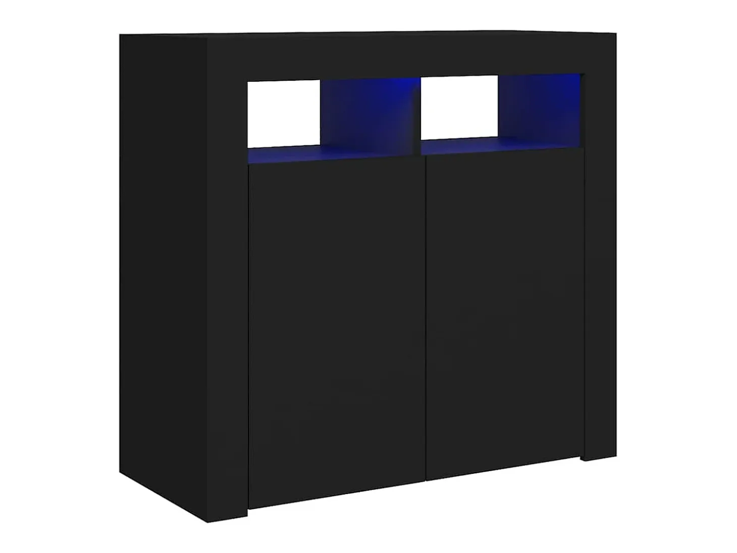 Aparador con luces LED negras 80x35x75 cm