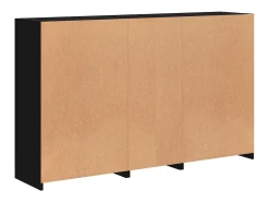 Aparador con luces LED negro 162x37x100 cm