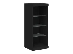 Aparador con luces LED negras 162x37x100 cm