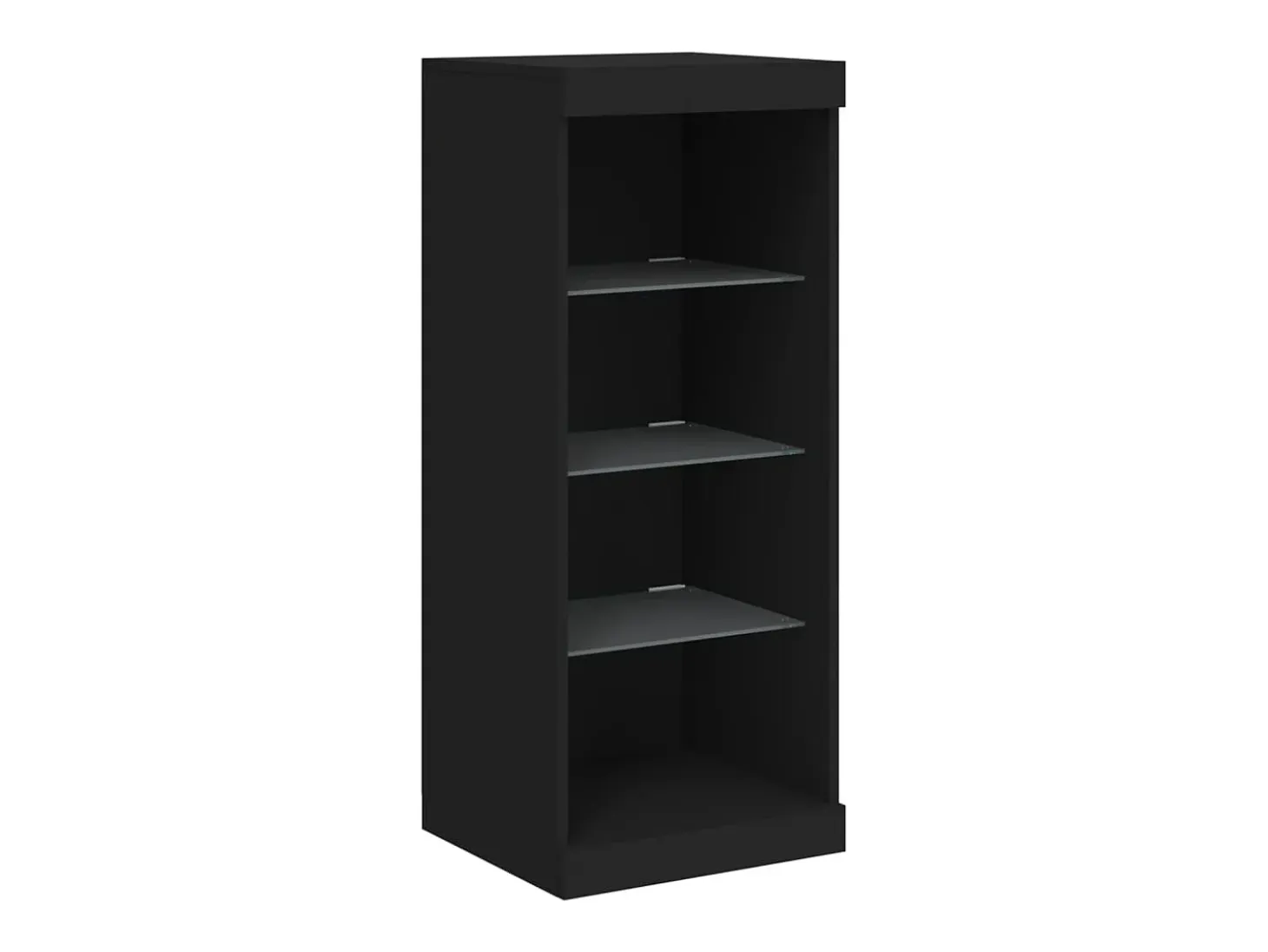 Aparador con luces LED negras 162x37x100 cm