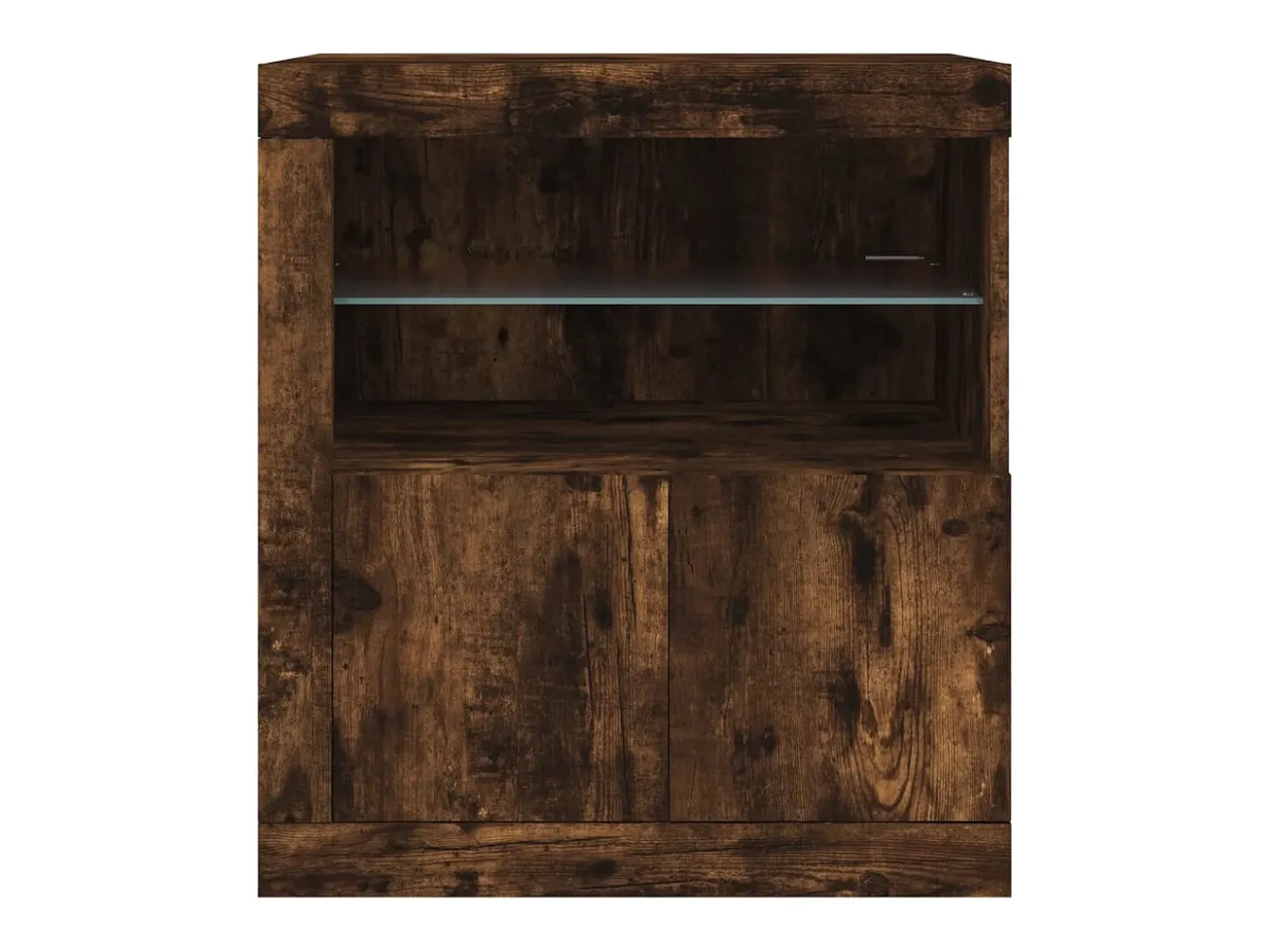 Aparador con luces LED roble ahumado 60,5x37x67 cm